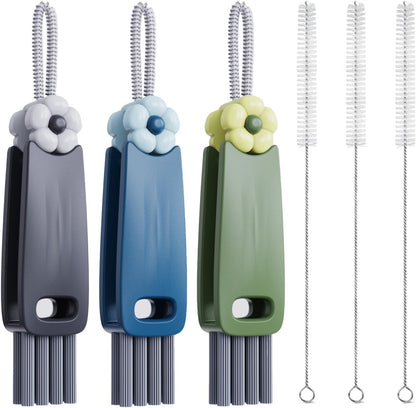 3 in 1 Cup Lid Gap Cleaning Brush Set, Multifunctional Bottle Cleaning Brush, Cup Lid Gap Cleaner, Home Kitchen Crevice Brush Tools(Multicolor)