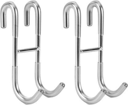 Simtive Shower Door Hooks (2-Pack), Towel Hooks for Bathroom Frameless Glass Squeegee Hooks, Black
