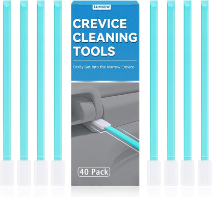 Lumkew 40pcs Crevice Cleaning Brush Tool, Disposable Toilet Brush for Toilet Seat Gaps, Crack and Crevice Cleaner Tools, Blue