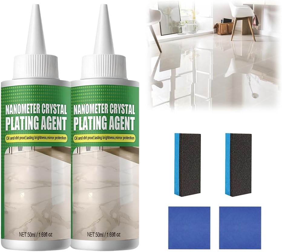 Nano Crystal Coating Agent For Tile & Furniture, Granite Countertop Cleaner and Sealer with Protection, Quartz Marble Stone Polish Cleaner for Permanent Hold & Shine Effect Fast Drying (3PCS)