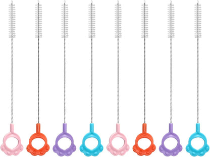 Straw Cleaner Brush 8PCS Long Straw Brushes Reusable Nylon Tube Brush Drinking Straw Cleaning Brush Set for Water Bottle, Straws, Tube, Flasks (8PCS Style 2)