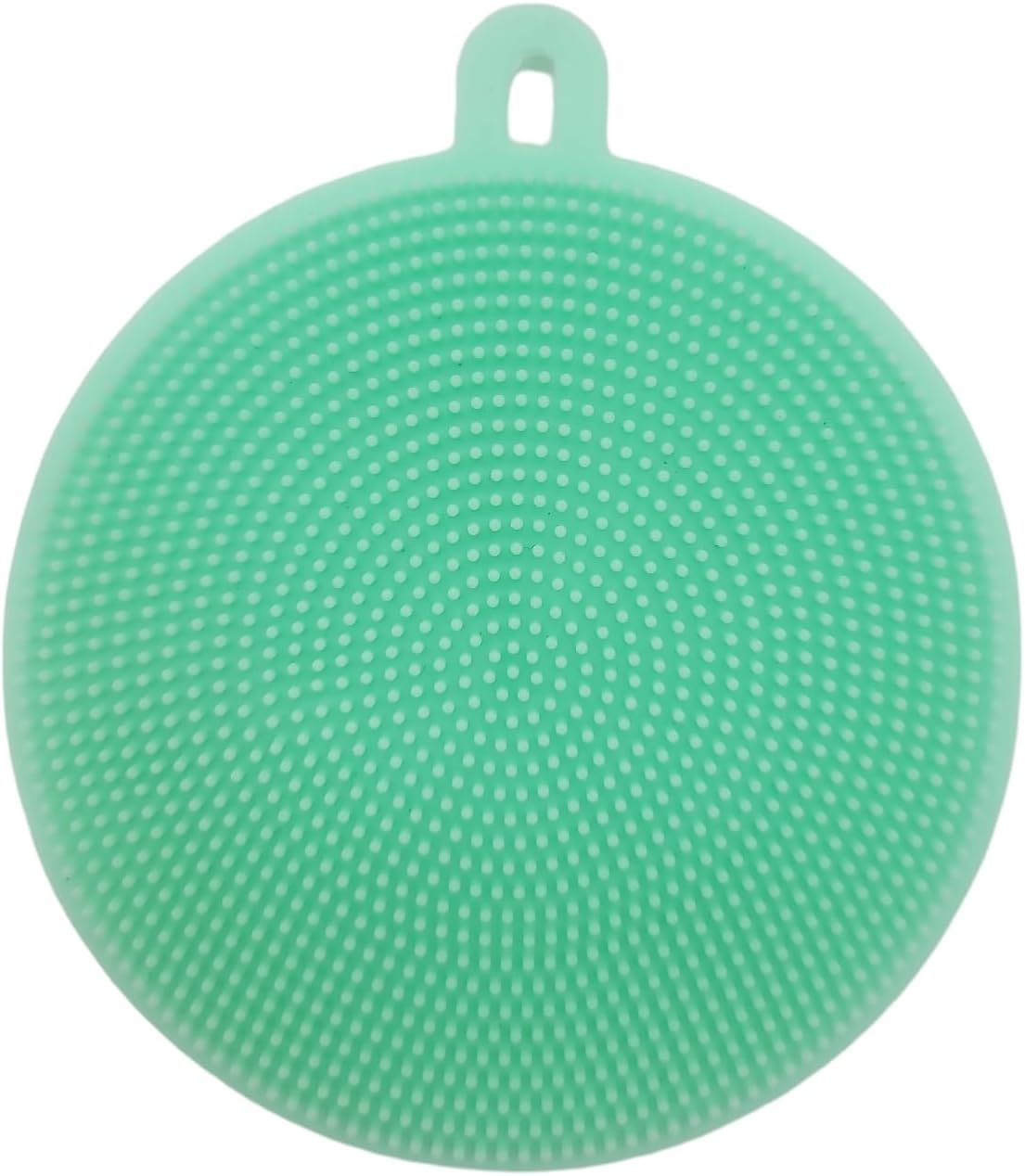 Handy Housewares 4" Round Silicone Dish Scrubbing Sponge/Vegetable Scrubber Brush (Pastel Blue, 1 Pack)