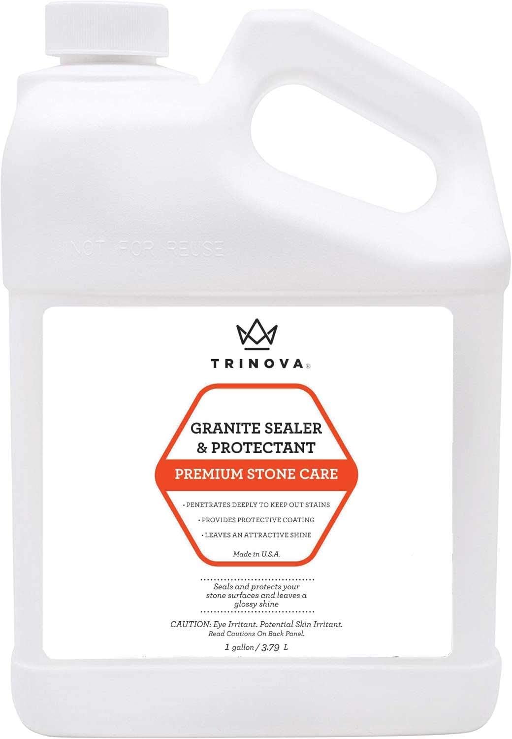 TriNova Granite Sealer & Protector – Best Stone Polish, Protectant & Care Product – Easy Maintenance for Clean Countertop Surface, Marble, Tile – No Streaks, Stains, Haze, or Spots - 18 fl oz