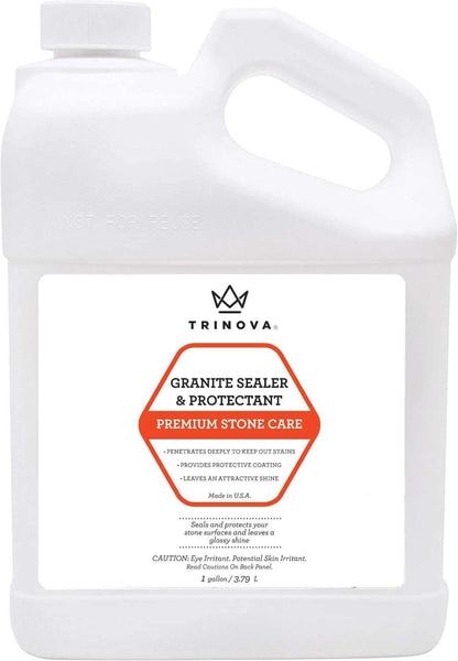 TriNova Granite Sealer & Protector – Best Stone Polish, Protectant & Care Product – Easy Maintenance for Clean Countertop Surface, Marble, Tile – No Streaks, Stains, Haze, or Spots - 18 fl oz
