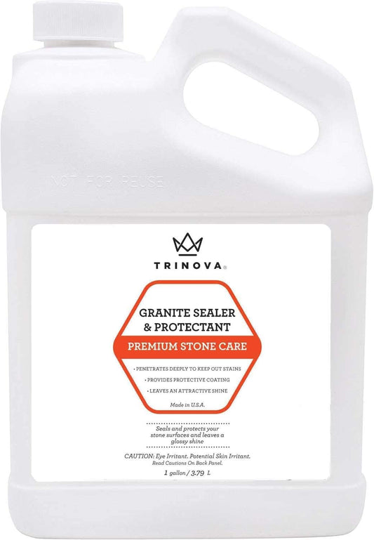 TriNova Granite Sealer & Protector – Best Stone Polish, Protectant & Care Product – Easy Maintenance for Clean Countertop Surface, Marble, Tile – No Streaks, Stains, Haze, or Spots - 18 fl oz