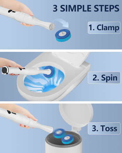 Electric Toilet Brush and Holder Set, Leebein 8 in 1 Electric Toilet Bowl Cleaning Kit with 8 Replaceable Brushes, Hard Nylon Brush and Soft Silicone Brush, 6 Refills Disposable Cleaner Brush
