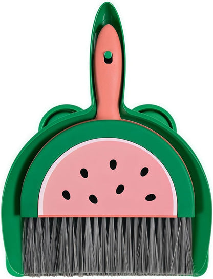 1Pcs Small Broom and Dustpan Set Cute Little Yellow Green Hand Mini Broom and Dustpan Set for Home Sofas Kitchen Countertops Storage Shelves Bathrooms Pet Areas