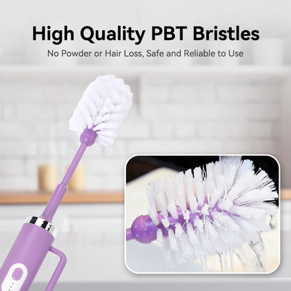 Rechargeable Electric Bottle & Cup Brush, 360° Thorough Cleaning Without Blind Spots, Suitable for Baby Bottles, 40-Ounce Mugs, Straws, Wine Glasses, etc., Easy to Air-Dry and Portable