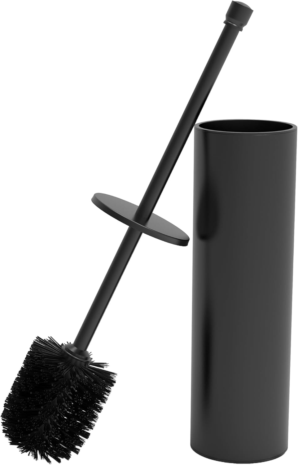 Toilet Brush and Holder Set, Toilet Bowl Brush for Bathroom with Long Handle, Stainless Steel Toilet Cleaner Brush with Durable Scrubbing Bristles,Splash-Proof (Brushed Nickel)