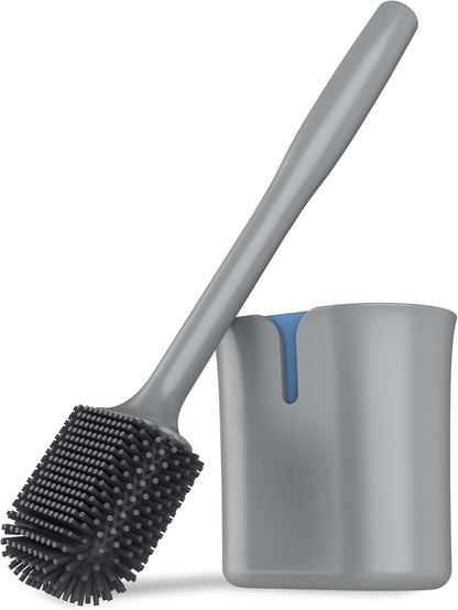 MR.SIGA Toilet Brush and Holder, Wall Mounted Toilet Brush for Bathroom Cleaning, Compact Toilet Brush with Holder Set, White, 1 Pack