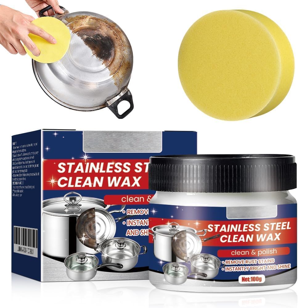 1PC Stainless Steel Scratch Remover for Appliances Upgraded Multi-Purpose Scratch Remover Paste for Oven Appliances Grease Sink Fridge Cookware