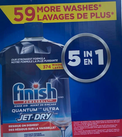 Finish Quantum Ultra Jet Dry Rinse Aid, 374 Washes, 1.12 L