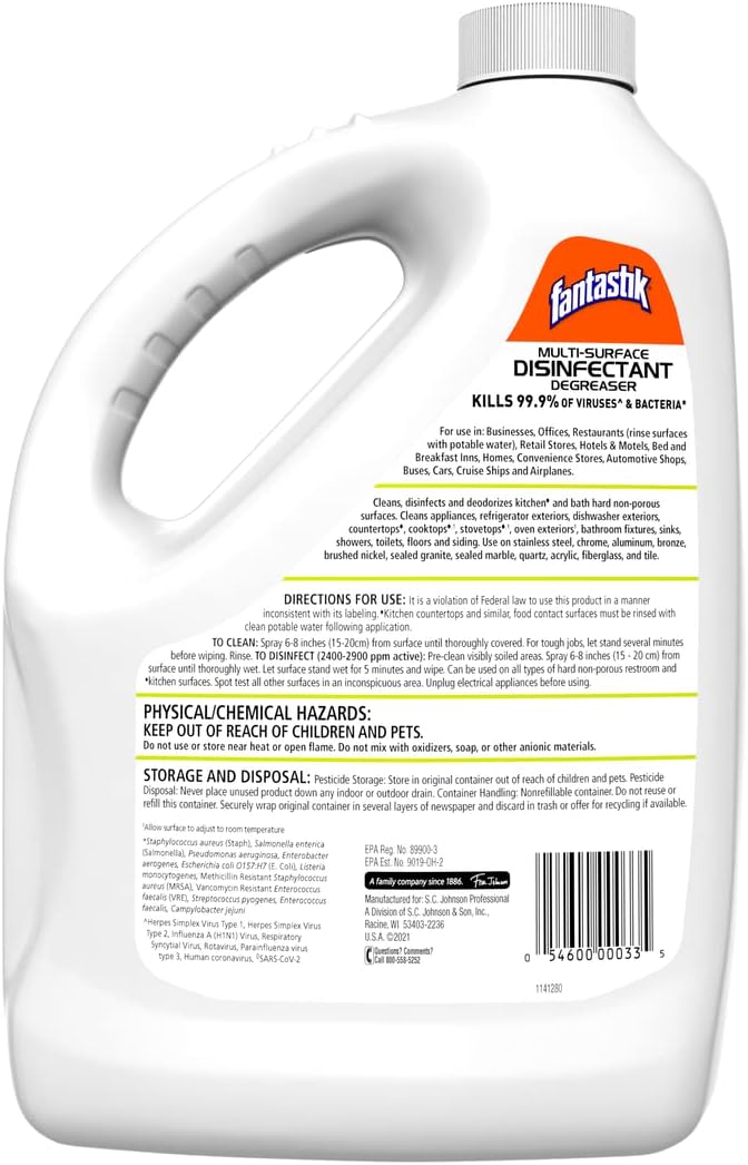 SC Johnson Professional Fantastik Disinfectant Multi-Surface Cleaner Spray Bottle 8, Ounce (Pack of 8), Fresh, 32 Fl Oz