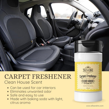 Ella & Iris Home Jamaican Hibiscus Carpet Freshener – Tropical Scent Natural Odor Eliminator & Deodorizer | Safe for Carpets, Rugs, Upholstery & Car Interiors | Made with Baking Soda