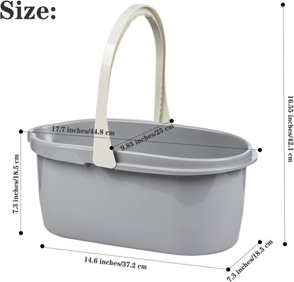 Haundry 4.5 Gallon Cleaning Bucket, Good Grips Household Mop Bucket for Cleaning Supplies, Cleaning Caddy Organizer Basket with Handle, 17.1L, White