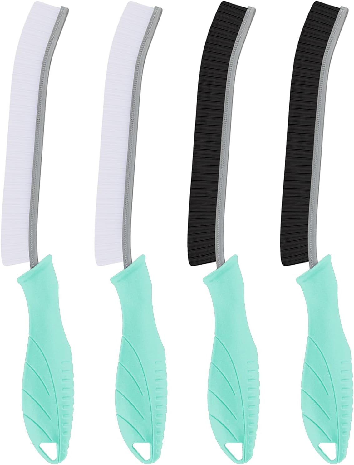 Toilet Brush, 4 Pcs Bathroom Cleaning Brush, Gap Scrub Brush with Hanging Hole, Multifunctional Hard Bristle Crevice Cleaning Brush, Cleaner Tools for Sinks, Tub, Shower, Tile, Toilet Seat (4, Black)