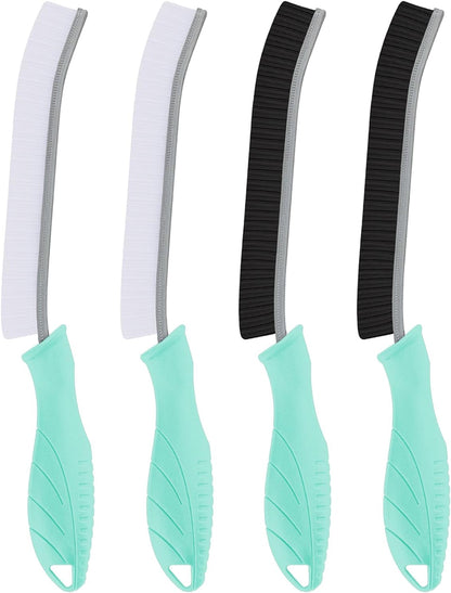 Toilet Brush, 4 Pcs Bathroom Cleaning Brush, Gap Scrub Brush with Hanging Hole, Multifunctional Hard Bristle Crevice Cleaning Brush, Cleaner Tools for Sinks, Tub, Shower, Tile, Toilet Seat (4, Black)