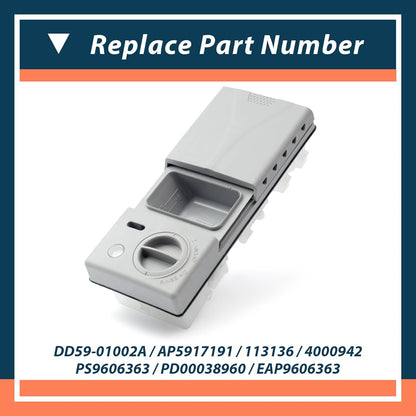 DD59-01002A Dishwasher Detergent Rinse Aid Dispenser Assembly with Cover Compatible with Samsung Parts Replace AP5917191 113136 4000942 PS9606363 PD00038960 EAP9606363