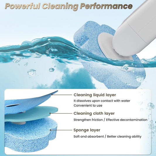 HomeBeyond Disposable Toilet Brush, Toilet Cleaning System with 24pcs Refills Brush, Extended Handle Bowl for Hygienic Bathroom Maintenance, Bathtub
