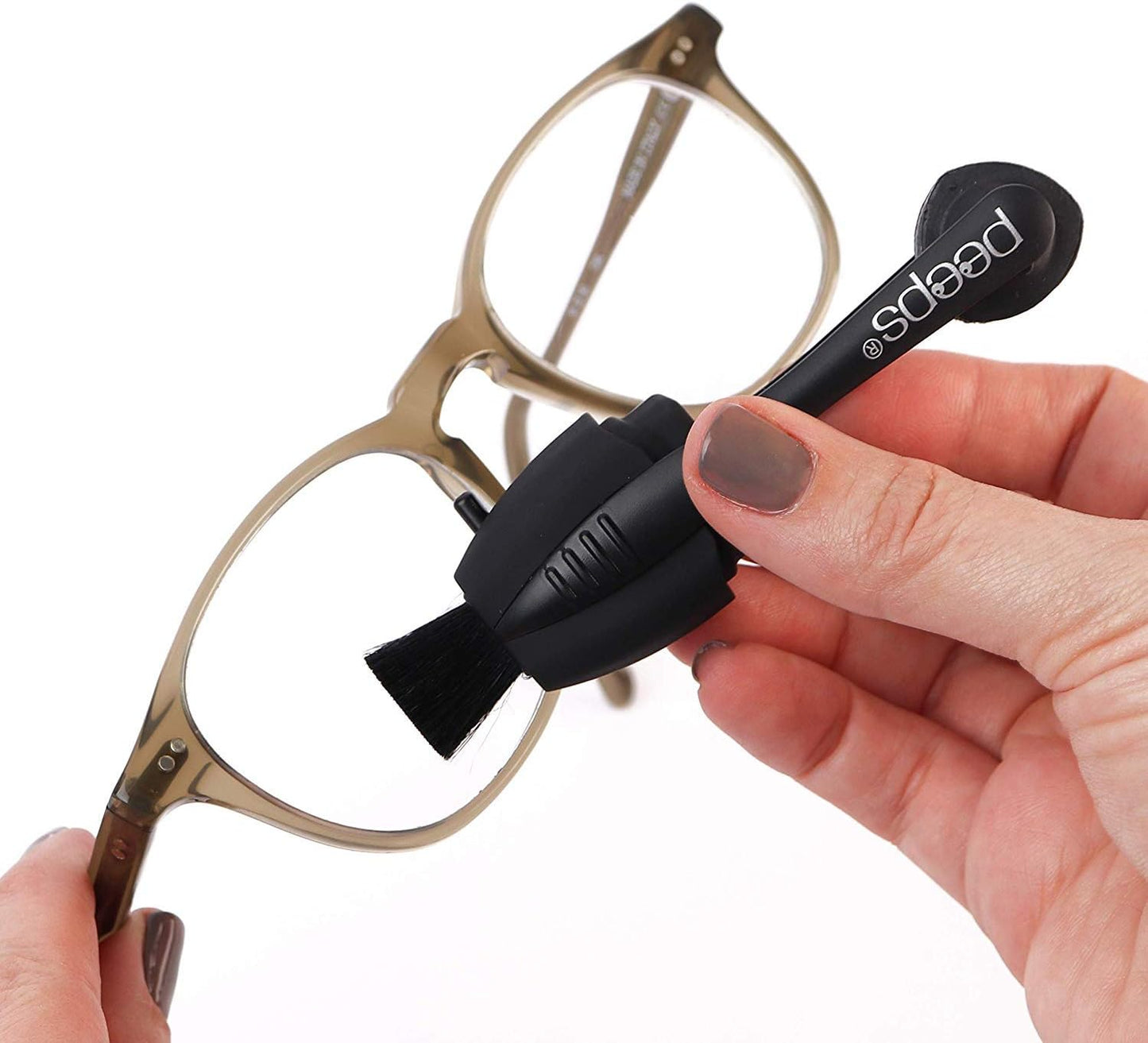 Peeps Glasses Cleaner - for Eyeglasses, Reading Glasses, and More - Lens Cleaner with Carbon Microfiber Tech-Injected Blue-1 Count (Pack of 1)