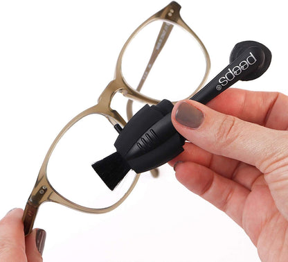 Peeps Glasses Cleaner - for Eyeglasses, Reading Glasses, and More - Lens Cleaner with Carbon Microfiber Tech-Injected Blue-1 Count (Pack of 1)