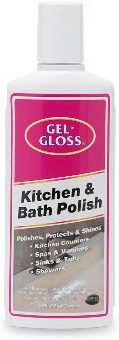 TR Industries Gel-Gloss Kitchen and Bath Cream Wax Polish, 8 Fluid Ounces -GG-8