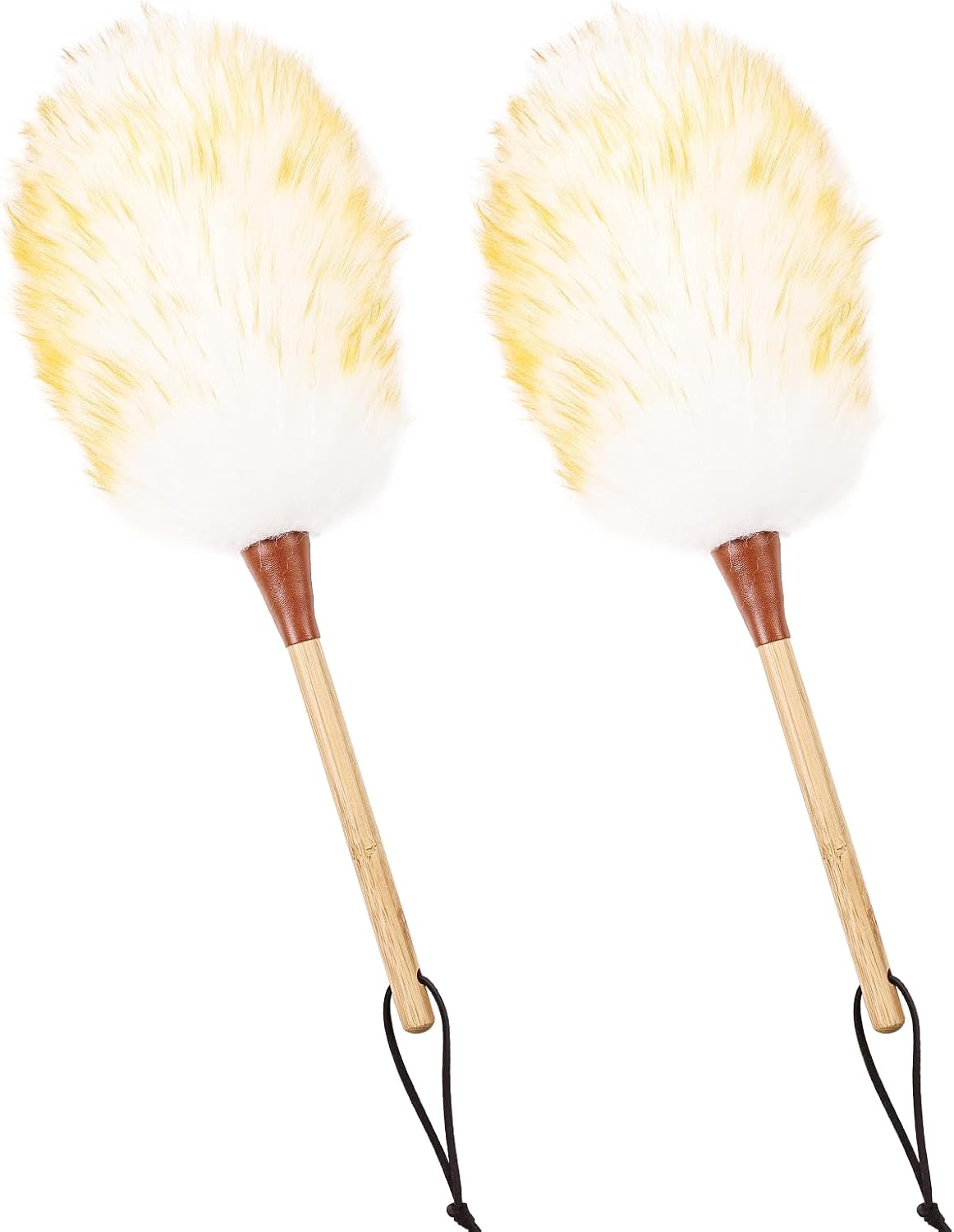 Extendable Lambswool Duster 25-64" Retractable Telescopic Handle Removable Head Multi-Surface Cleaning Tool for Ceiling Fans, Windows, High Walls, and Hard-to-Reach Areas (2pcs)