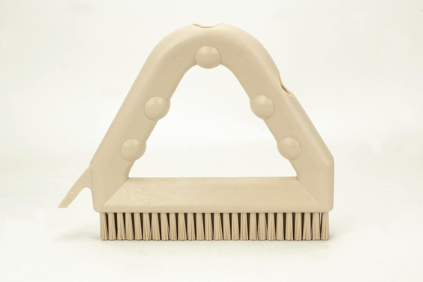 SPARTA Plastic Commercial Grout Brush, Triangle-Shaped Scrub Brush with Scraper and Two Threaded Holes for Attaching Handle (Sold Separately), 9 x 7 x 7 Inches, Gray