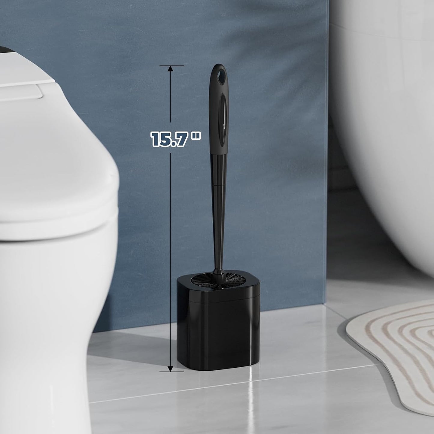 Holaloha Toilet Brush, 2 Pack Toilet Brush and Holder Set Bathroom Accessories, Toilet Bowl Brush and Holder for Bathroom, White