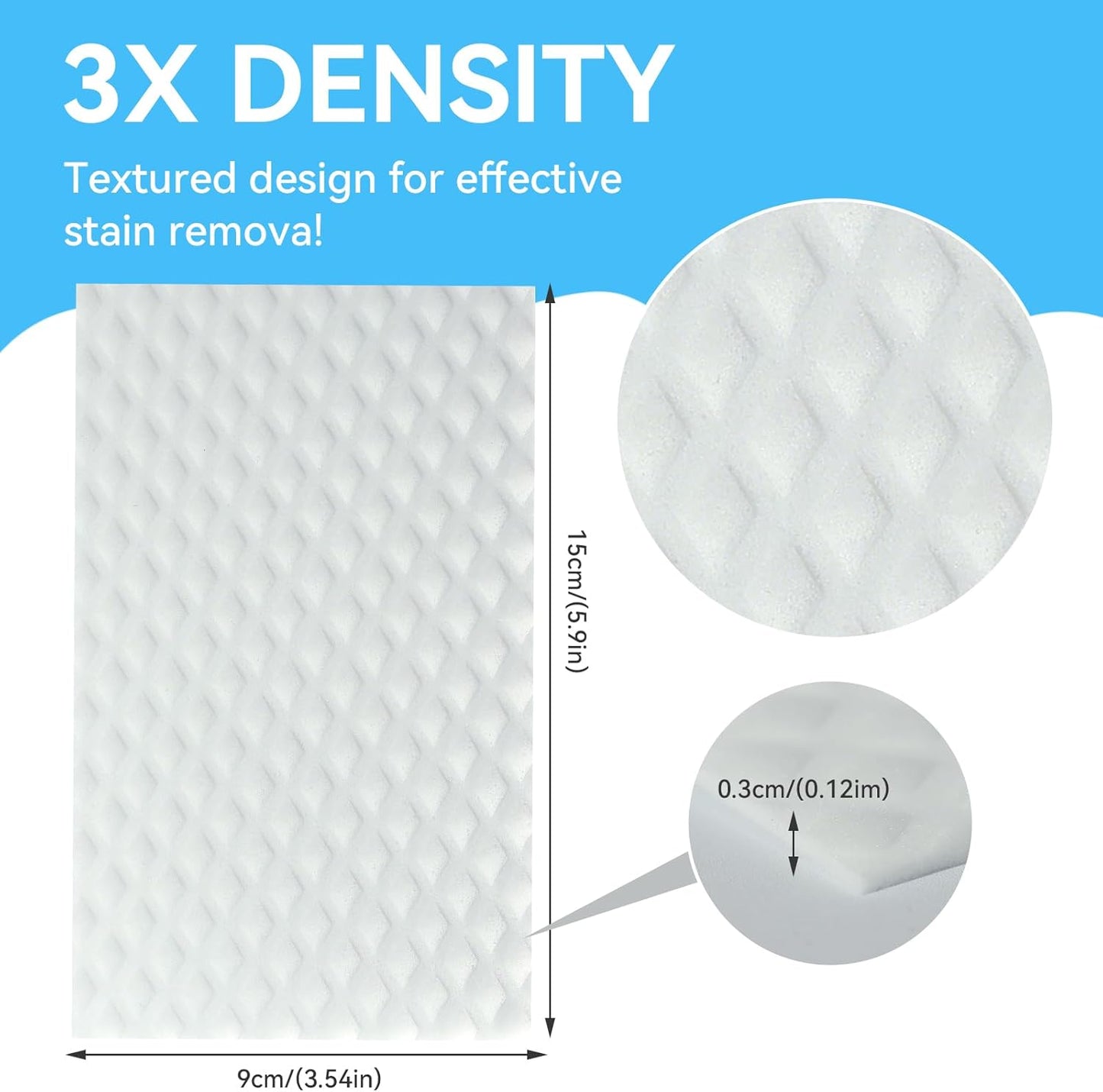 Magic Sponge Eraser Sheets, 35 Pack White Melamine Sponge, Upgrade Convex Point Melamine Eraser for Kitchen Shoe Furniture Bathroom Shower