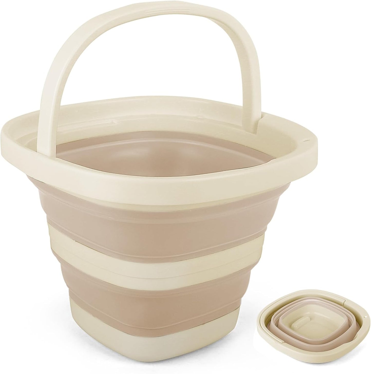 Collapsible Mop Bucket and Ice Bucket-5L(1.3 Gallon) Household Cleaning Silicone Dust Mops Bucket, Portable Bathroom Cleaning Supplies Square Bucket for Cleaning
