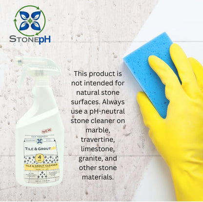 Tile & Grout pH – Eco-Friendly Acidic Tile & Grout Cleaner (pH 4) – Removes Hard Water, Soap Scum & Grime – No VOCs, Biodegradable, 25 fl oz