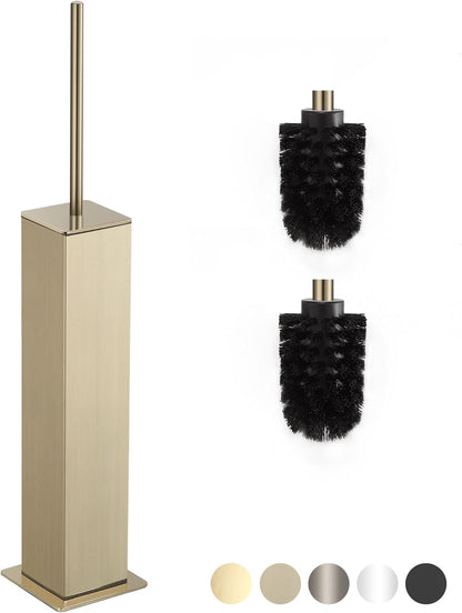 BVL Toilet Brush and Holder Set Brushed Nickel Stainless Steel 304 Square Freestanding Toilet Brush for Bathroom
