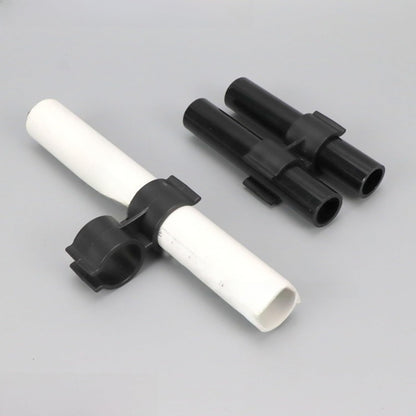 6Pcs Double Pipe Clamp Connectors for Broom and Dustpan,Plastic Shelf Pole Fastener Clips,Fits 18-20mm Diameter Pipes,Ideal for Warehouse,Supermarket,and Home Organization