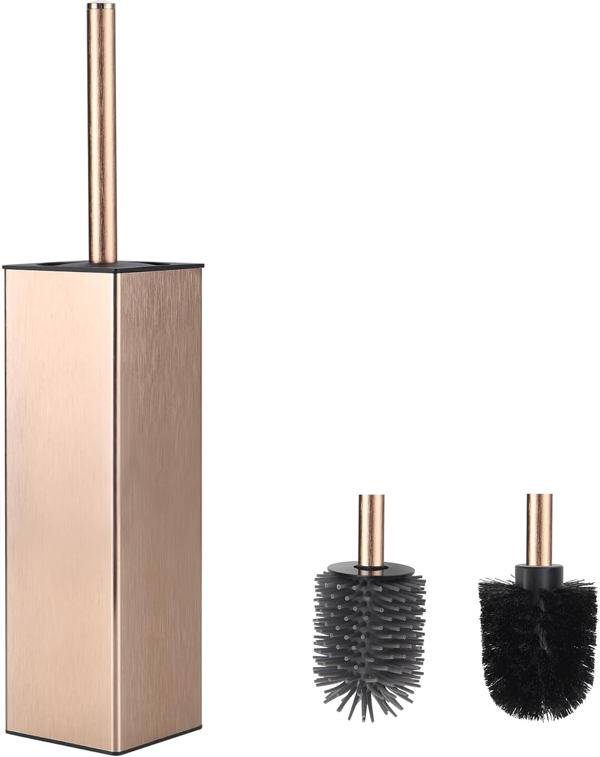 BVL Toilet Brush and Hoder Set Brushed Gold Freestanding for Bathroom