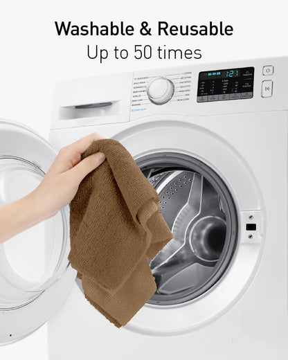 Fantasticlean Microfiber Cleaning Cloth Roll -40 Pack, Tear Away Microfiber Towels, 12" x 12", Reusable, Washable, Scratch Free, Ultra Absorbent Dishcloth for All-Around Cleaning Supplies (White)