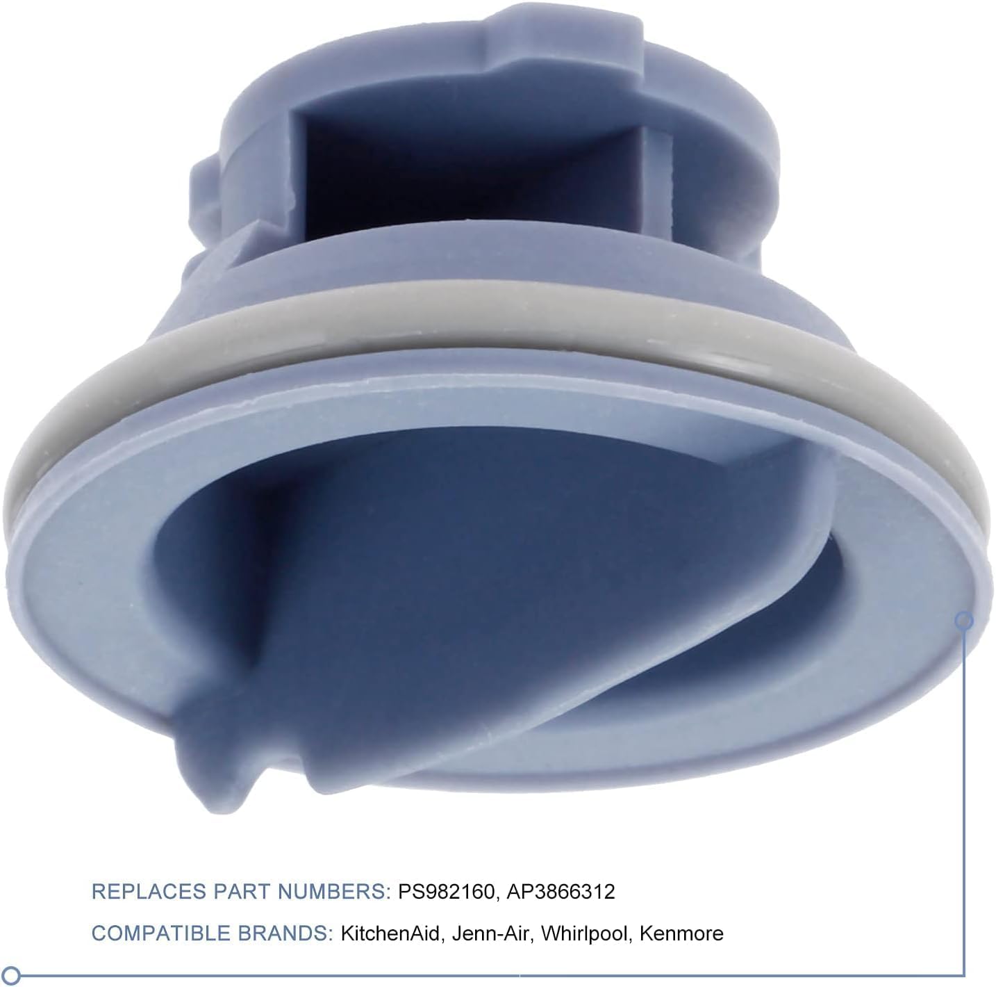 K-Musculo 8564929 Dishwasher Rinse Aid Cap Compatible with Whirlpool Kenmore KitchenAid Dishwashers, Replaces PS982160 AP3866312 AH982160