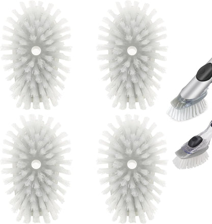 Brush Refills for OXO Dish Brush - 4 Pack Dish Brush Cleaning Soap Dispensing Head Replacement for Scrubber(Grey)