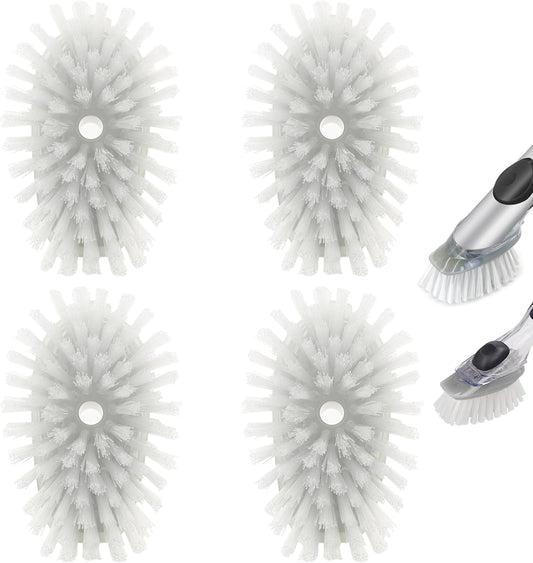 Brush Refills for OXO Dish Brush - 4 Pack Dish Brush Cleaning Soap Dispensing Head Replacement for Scrubber(Grey)