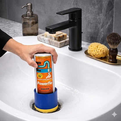 Powerflo Instant Drain Opener, Non-Chemical Hydraulic Action Clears Clogs Fast, Works on All Drain Sizes, Safe for Plumbing & Vents, Powerful solution with 18 applications (Pack of 1)