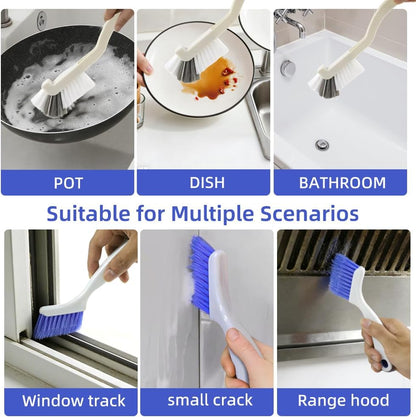 8 PCS Curved Crevice Cleaning Brush, Flexible Sink Faucet Cleaning Brush, Hard Bristle Scrub Brush for Grout, Small Scrub Brush for Cleaning Sink Scrub Brush, Window Track Gas Stove Corner Grout