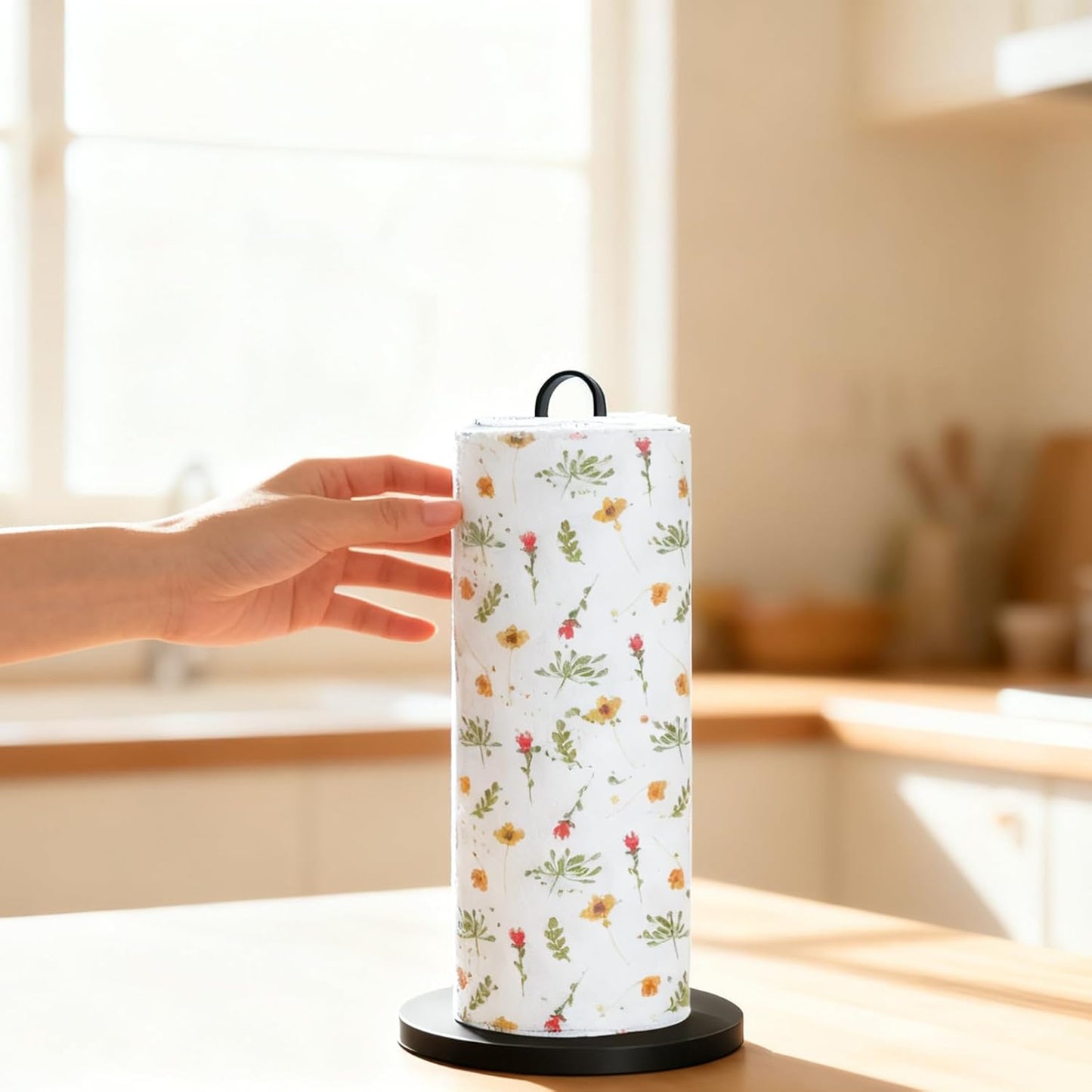 25 Pack Reusable Paper Towels, Paperless Towels Roll Washable Cotton Cloth for Kitchen Towels Zero Waste Products Alternative Paper Towels Alternative (Bohemian)