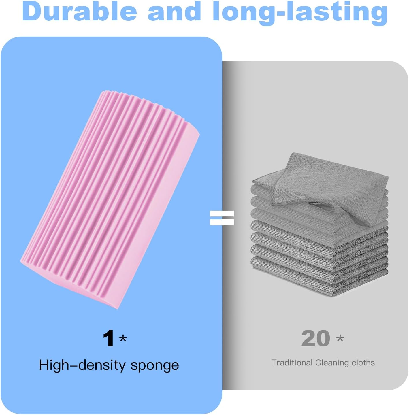 2-Pack Damp Duster Sponge for Clean, Magic Sponge Eraser Baseboard Cleaner Tool, Dusters for Cleaning Blinds, Glass, Vents, Railings, Mirrors,Window Track Grooves and Faucets