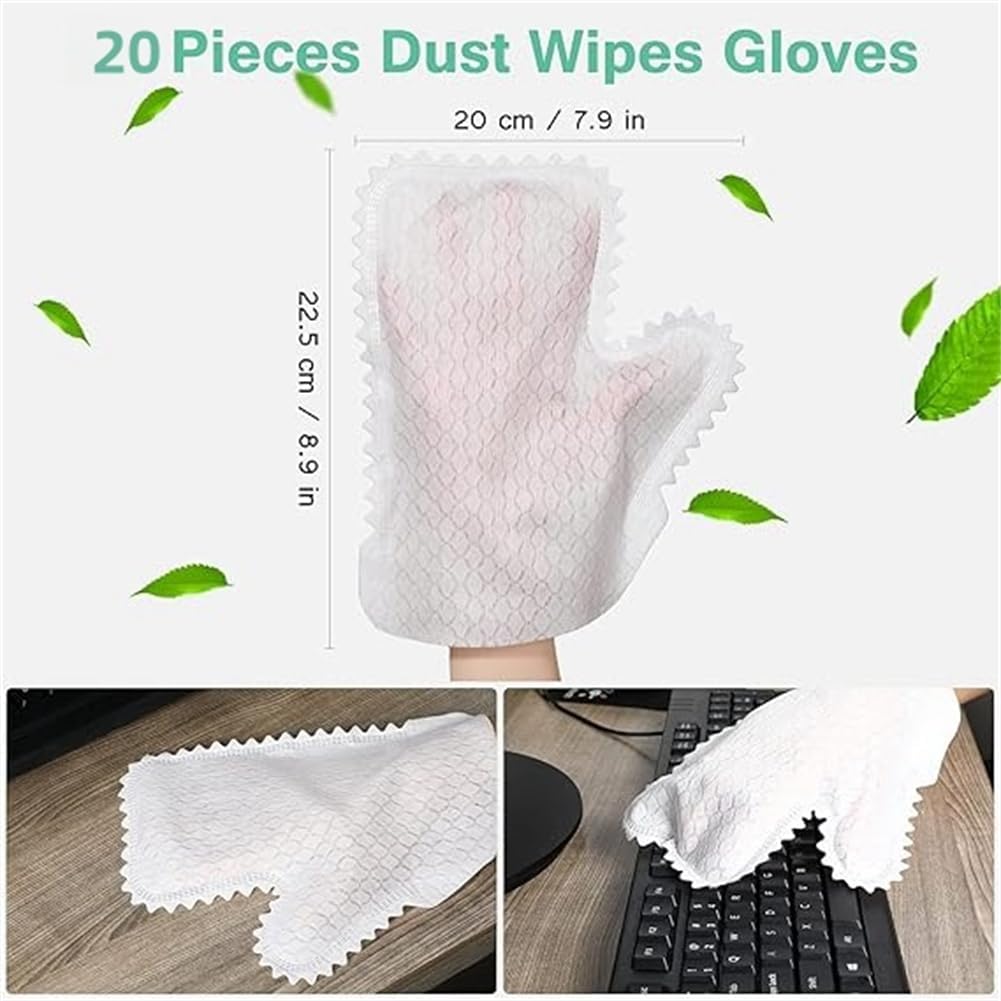 20 Pcs Home Dust Removal Gloves, Non Woven Gloves, Dry And Wet Dual-Purpose Cloth, Household Dishwashing And Dust Removal Cloth,Microfiber Fish Scale Cleaning Duster Glove, Disposable Cloth Gloves