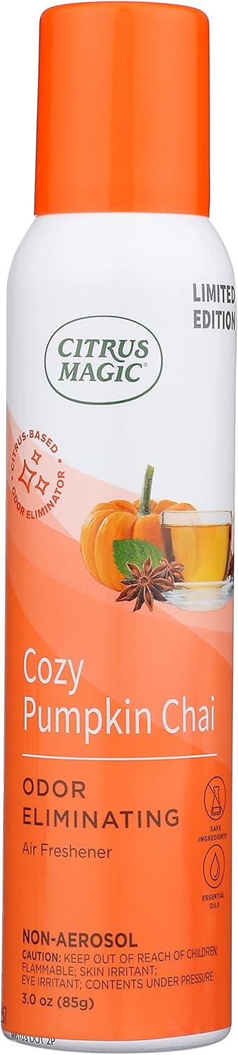Citrus Magic Limited Edition Natural Odor Eliminating Air Freshener Spray, Orange Spice Cider, 3-Ounce, Pack of 3