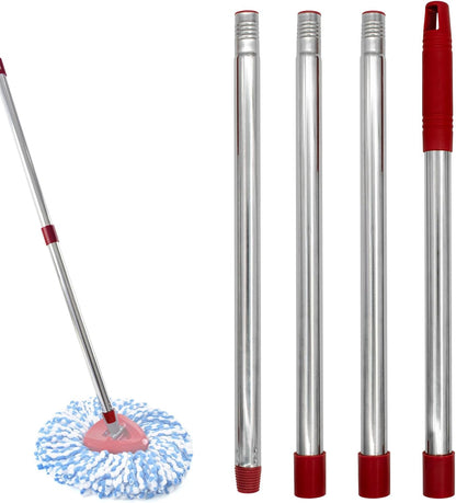 Spin Mop Handle,Mop Heads Replacements,Scrubber Mop Head and Mop Base Combo Set Compatible with Ocedar RinseClean 2-Tank Spin Mop,Mop Replace Head and Scrub Brush Set for Multi-Surface Hard Floor