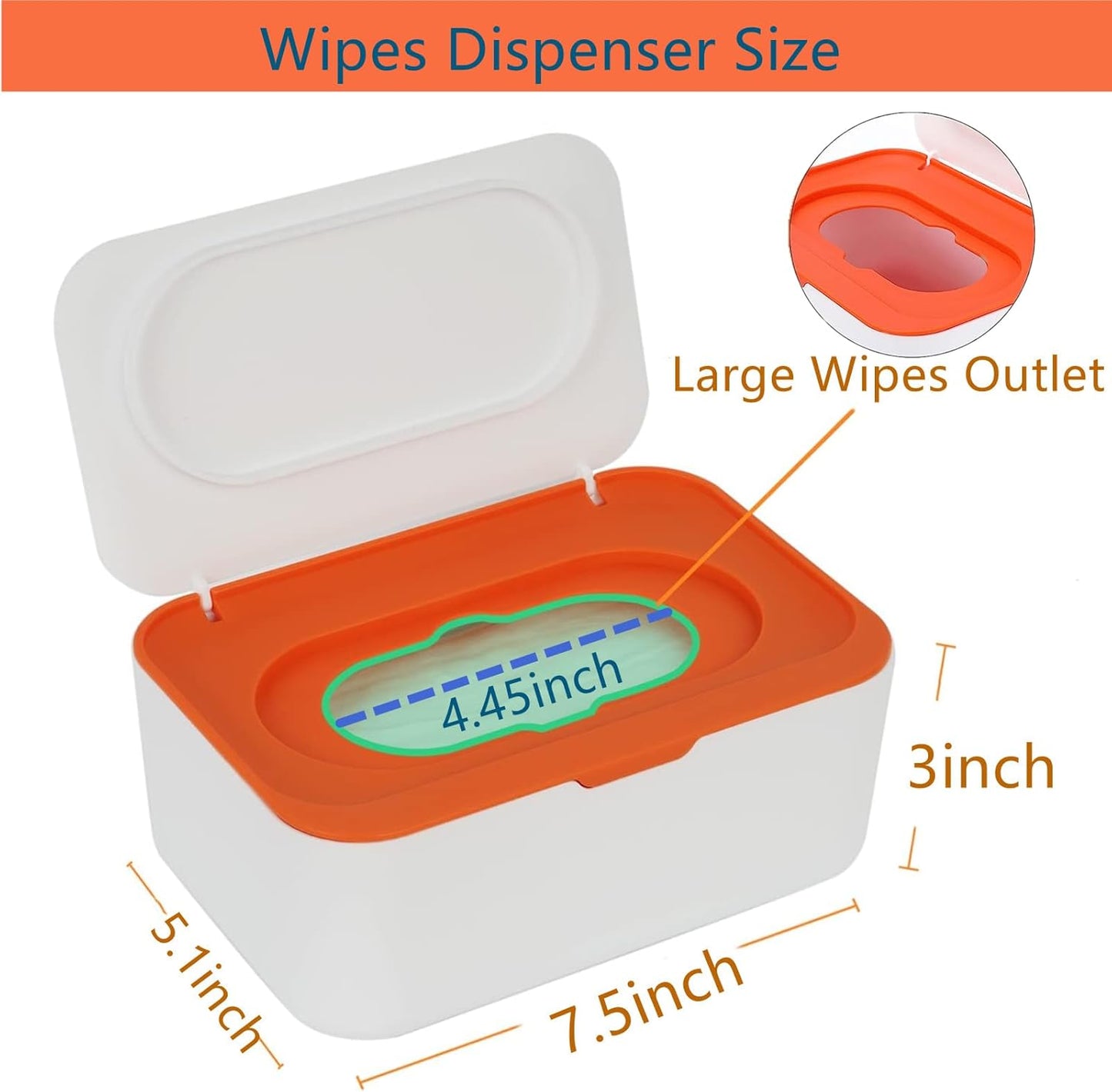 Wipe Dispenser White,Reusable Flushable Wipe Holder Set with 2Pcs Refillable Portable Wipe Bag for Baby Adult Bathroom,Wipe Container with Lids Keeps Wipes Fresh,Baby Shower New Mom Gifts