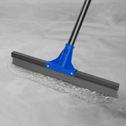 Squeegee Broom for Floor, 18'' Heavy Duty Rubber Wiper with 60'' Long Handle for Bathroom Tile, Garage Concrete, Deck, Shower Glass, Window Cleaning