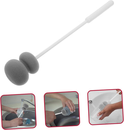 Melamine Sponge Bottle Brush Cleaner Tub Scrubber Soft Cleaning Brush for Cup Long Handle