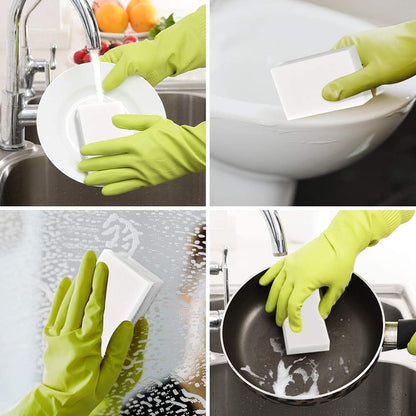 10 Pack Magic Sponge Eraser 3X Thick and Long Lasting Melamine Cleaning Sponges in Bulk - Multi Surface Scrubber Foam Cleaning Pads - Bathtub, Floor, Baseboard, Bathroom, Wall Cleaner （3.9*2.5*1.1in）
